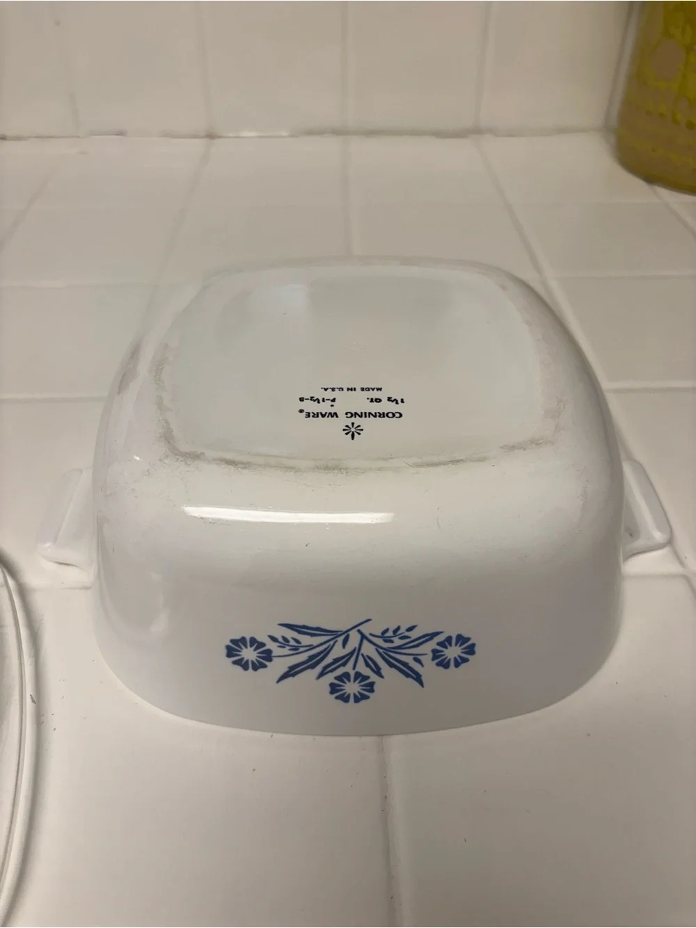 CorningWare | White Casserole Dish with Blue Floral Pattern and Glass Lid 1.5 qt